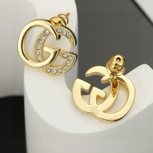Polished Gold Gucci Monogram Earrings - Picture 4 of 6
